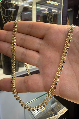 Orta Boy Pullu 45 Cm Kolye Altın