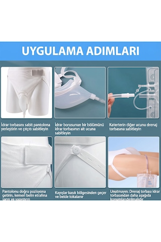 Erkekler İçin Ergonomik Idrar Toplama Torbası -külotlu, Sızdırmaz, Hijyenik Kullanım Erkeklere Özel Tek Ebat