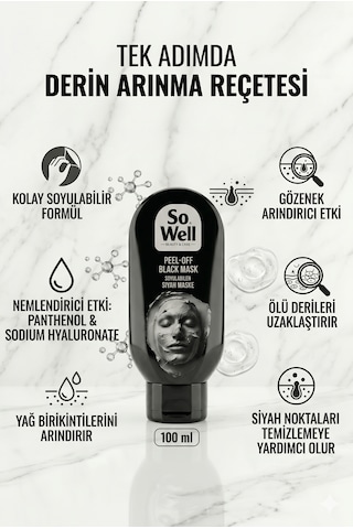 Soyulabilen Siyah Maske Peel-off Black Mask 100 Ml Siyah Nokta Karşıtı