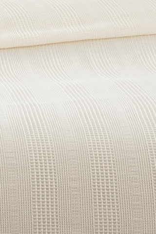 %100 Pamuk Çift Kişilik Kopanaki Dantelli Waffle Pike-210x230 Cm-krem Krem Krem