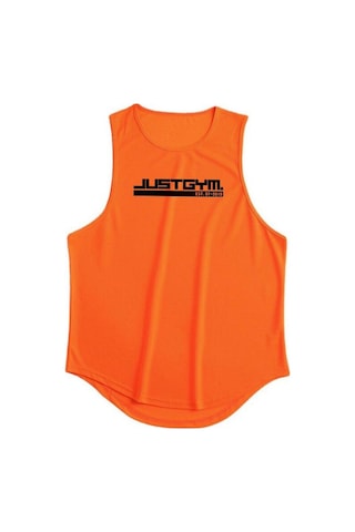 Turuncu Muscleguys Yaz Erkek Spor Giyim Rahat Baskılı Tank Top Vücut Geliştirme Fitness Slim Fit Çabuk Kuruyan Yelek Egzersiz