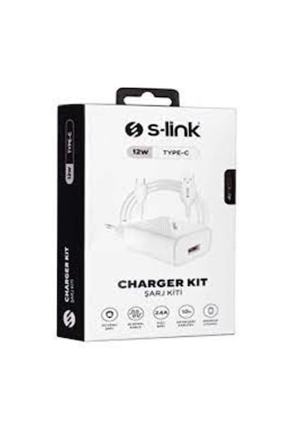S-Link Sl-Ec40T 5V 2400Ma Type-C Kablolu Beyaz Ev Şarj Adaptörü