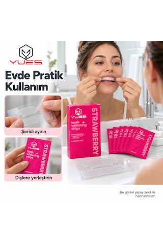 Yues Nt-fs Çilek Aromalı Diş Beyazlatma Bandı 14 Şerit 7 Uygulama