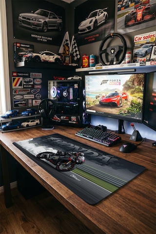 Honda Cbr Siyah Kırmızı Motor 40x90 Cm Oyuncu Mousepad Kaymaz Taban Büyük Boy Mousepad