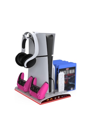 Ps5 Slim Fanlı Rgb Stand Şarj Dock Playstation 5 Slim Tp5-3570