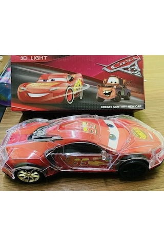Cars Işıklı Müzikli Araba Şimşek Mcqueen Hareketli Pilli Oyuncak Çarp Dön 25 Cm