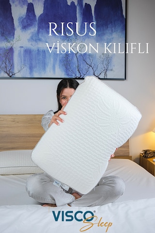 Visco Yastık Doğal Viskon Kılıf Ergonomik Yastık 60 x 40 x 15 CM