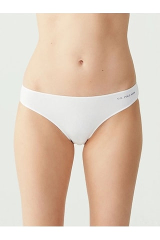 U.s. Polo Assn. Kadın 5'li Kıl Lastikli Slip Siyah-beyaz-ten-beyaz-ten 001