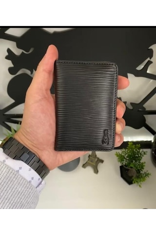 Roan Hakiki Deri Minimal Kartlık/kartvizitlik Siyah