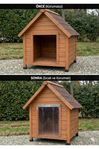 Buycobox Köpek Kulübesi Kapısı İçin Şeffaf Perde Xs-22x35cm, S-32x45cm, M-38x60cm, L-40x70cm, Xl-55x70cm, 2xl-70x100cm