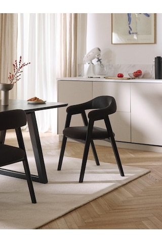Nik Bukle Döşemeli Kollu Sandalye Siyah