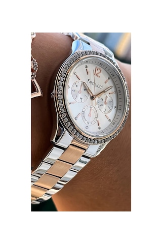 Ferrucci Fc06995 Rosegold Çelik Taşlı Şık Kadın Kol Saat+bileklik