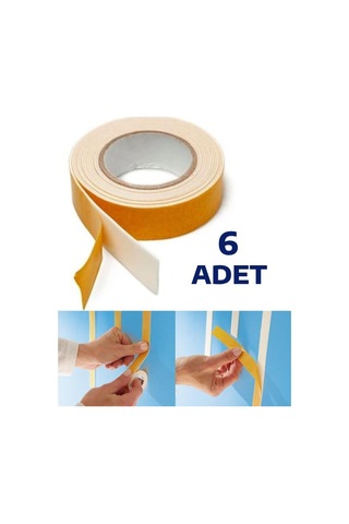 6 Adet Çift Taraflı Köpük Bant Güçlü Yapışkanlı Bant Diğer