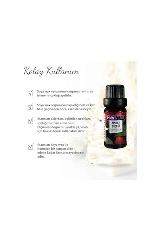 Point Care Amber Çiçeği Mum Esansı 10ml , Mum Koku Soya Wax Esans