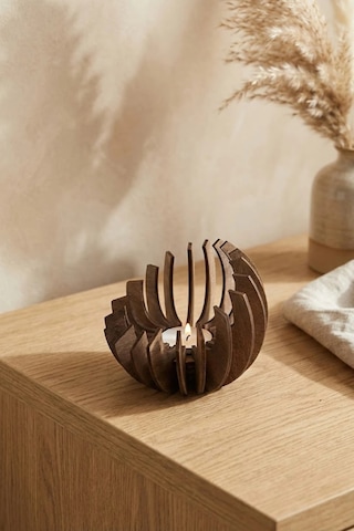 Ceviz Desenli Lotus Mumluk 3 Mm Mdf Lazer Kesim 10 Cm 1 Adet Kemençe
