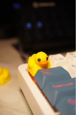 2 Adet Ducky Keycap Sevimli Sarı Ördek Klavye Tuşu Dekoratif