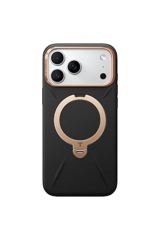 Torras Apple iPhone Uyumlu 17 Pro O Stand Spin Vegskin Serisi Magsafe Kılıf Siyah