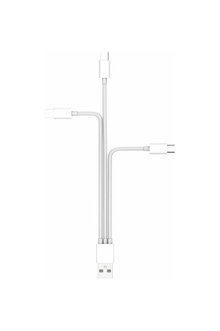 Yifomall Beyaz 3'lü Usb Şarj Kablosu -iOS UyumluVe Android Cihazları İçin Toplu Şarj, Hafif Ve Dayanıklı Tpe Malzeme