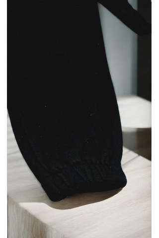 Fun Paçası Lastikli Kışlık Çocuk Eşofman Alt Siyah