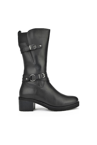 Ziya, Kadın Hakiki Deri Çizme 14319z8032 Siyah Siyah