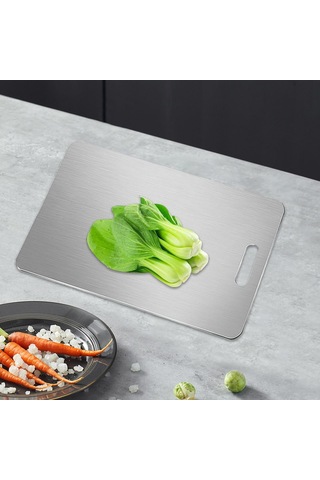 Suntek Paslanmaz Çelik Kesme Tahtası Pizza Bisküvi Büyük