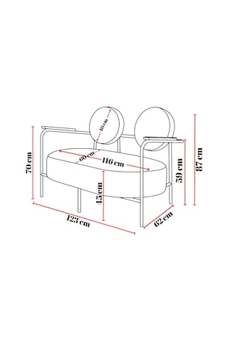 Venüs 2+1+1 Soft Kumaş Ofis & Büro İş Yeri Bekleme Koltuğu Takımı Cappuccino Metal İskelet - Mavi