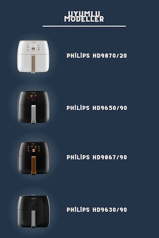 Philips Uyumlu Xxl Hd 9870/20 - Hd9650/90 Airfryer Aksesuar Izgara T