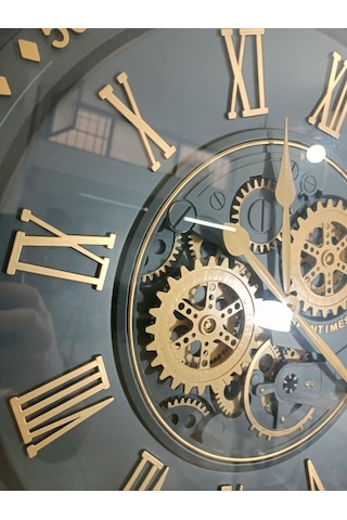 Biev Metal Çarklı Saat Siyah Gold 60 Cm Altın - Siyah