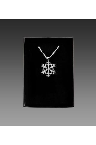 Vegagiftshop Gümüş Kaplama Kar Tanesi Kolye Altın