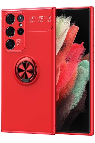 Zore Galaxy S22 Ultra Uyumlu Ravel Silikon Kılıf-kırmızı Kirmizi