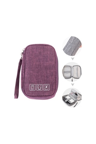 Ruicoo Çok Fonksiyonlu Taşınabilir Şarj Cihazı Ve Aksesuar Çantası - Mor Renk, Hafif Ve Dayanıklı