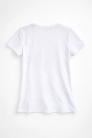 Markapia Kadın Pamuk Kemer Baskılı Beyaz T-shirt