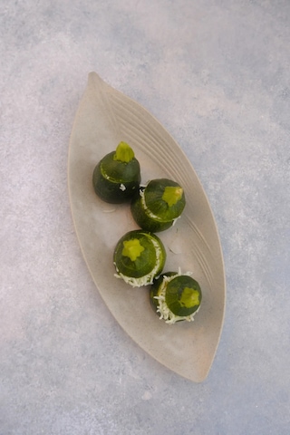 Yaprak Desenli Melamin Servis Tabağı, Çukur Sunum Tabağı, Sunumlu