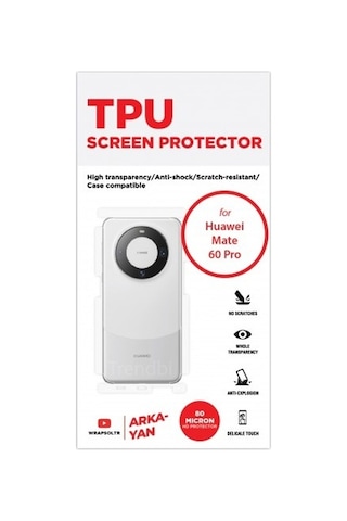 Huawei Mate 60 Pro Arka Ve Yan Koruyucu Tpu Film