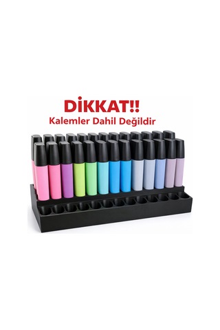 30 Adet Kapasiteli Kalem Standı Çoklu Masaüstü Kalemlik Organizer Sert Plastik Kalem Tutucu Stand Çok Renkli