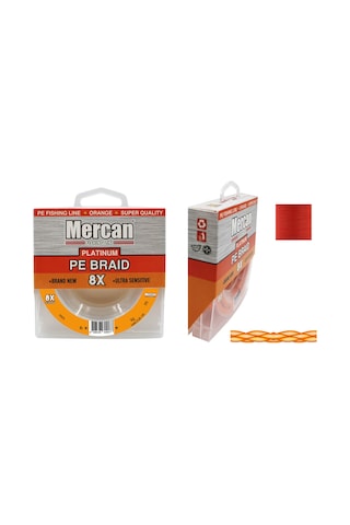 Mercan Platinum Pe 8X Örgü Ip 150 M Turuncu Makara Misina