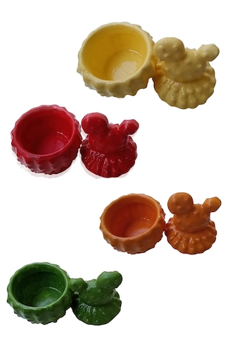 4 Adet Kaktüs Model Baharatlık - Sunumluk Karışık