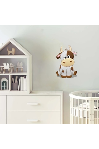 Sevimli İnek Sticker Renkli