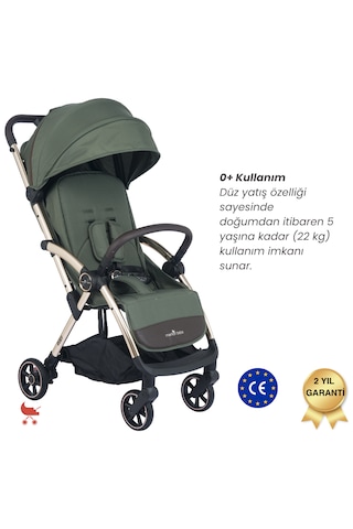 Merkür Bebe Ruby Otomatik Katlanan Kabin Boy Bebek Arabası Yeşil