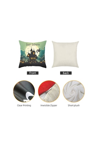 Novahub Cadılar Bayramı Pamuklu İplik Keten Cadı Şapkası Yastık Kılıfı, Ev Dekoru Yatak İçin