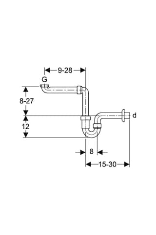 Geberit 261.862.11.1 Lavabo Sifonu Yer Tasarruflu Model 1/4 D32 Beyaz