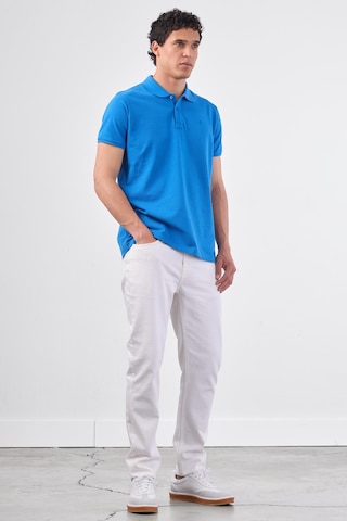 Dufy Saks Düz Erkek T-shirt - Slim Fit Saks