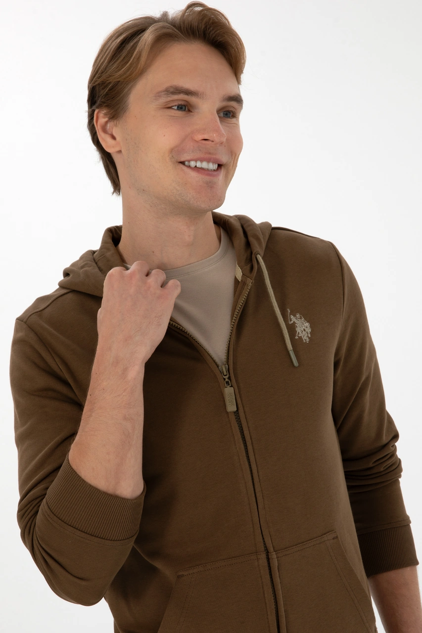 U.S. Polo Assn. Erkek Haki Örme Hırka 50313748-VR027
