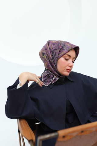 Silk Home Twill İpek Eşarp 11455-16 Siyah, Gümüş, Funda Pembe, Sarı