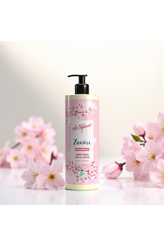 Zanou Cherry Blossom Vücut Losyonu Çiçeksi Koku & Yoğun Nemlendirici & Vegan 400 Ml