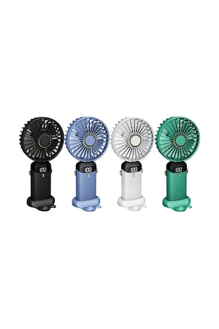 Dijital Göstergeli Mini Vantilatör, Şarjlı Masaüstü Vantilatör, Taşınabilir 12000 Rpm El Fanı, Ergonoik Tasar