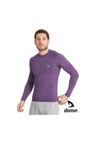 Hnc Sport Erkek Uzun Kol Mor Ter Tutmaz Fit Compression Spor Body Tshirt