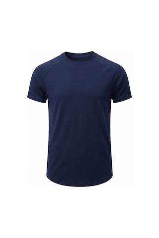 Genius Store 2'li Paket Erkek Spor Tişört Pamuklu Esnek Günlük Kullanıma Uygun Premium Rahat Kalıpt-shirt Lacivert-gri