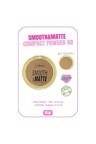 Callista Smooth & Matte Compact Powder Mat Bitişli Toz Pudra - 40 Apricot