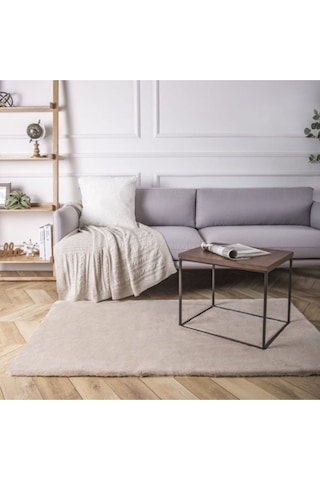Saraz Halı Tavşan Tüyü Post Puffy Kum Beji